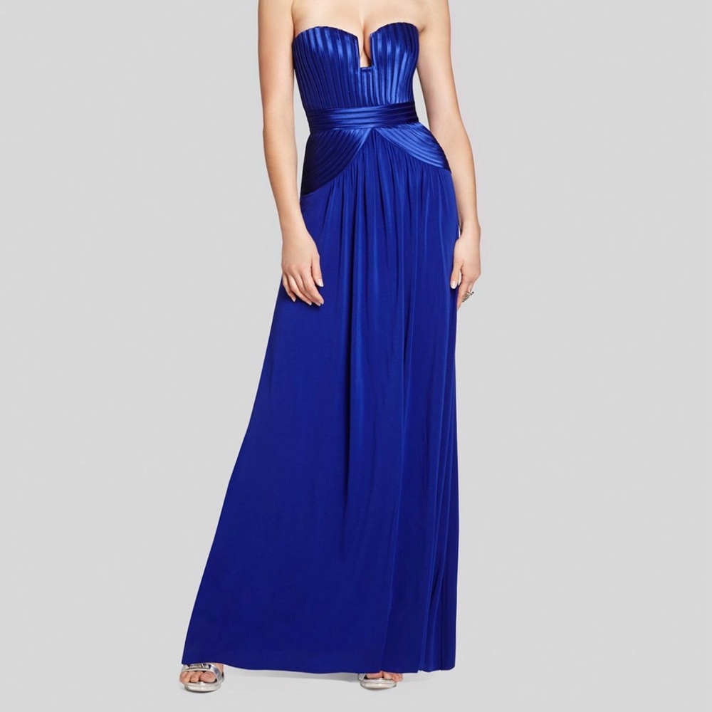 BCBG Royal Blue strapless formal dress
